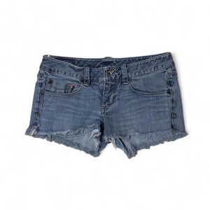 X2 Denim Laboratory Low Rise Denim Mini Shorts